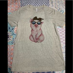 M  Bella Canvas shirt with pig